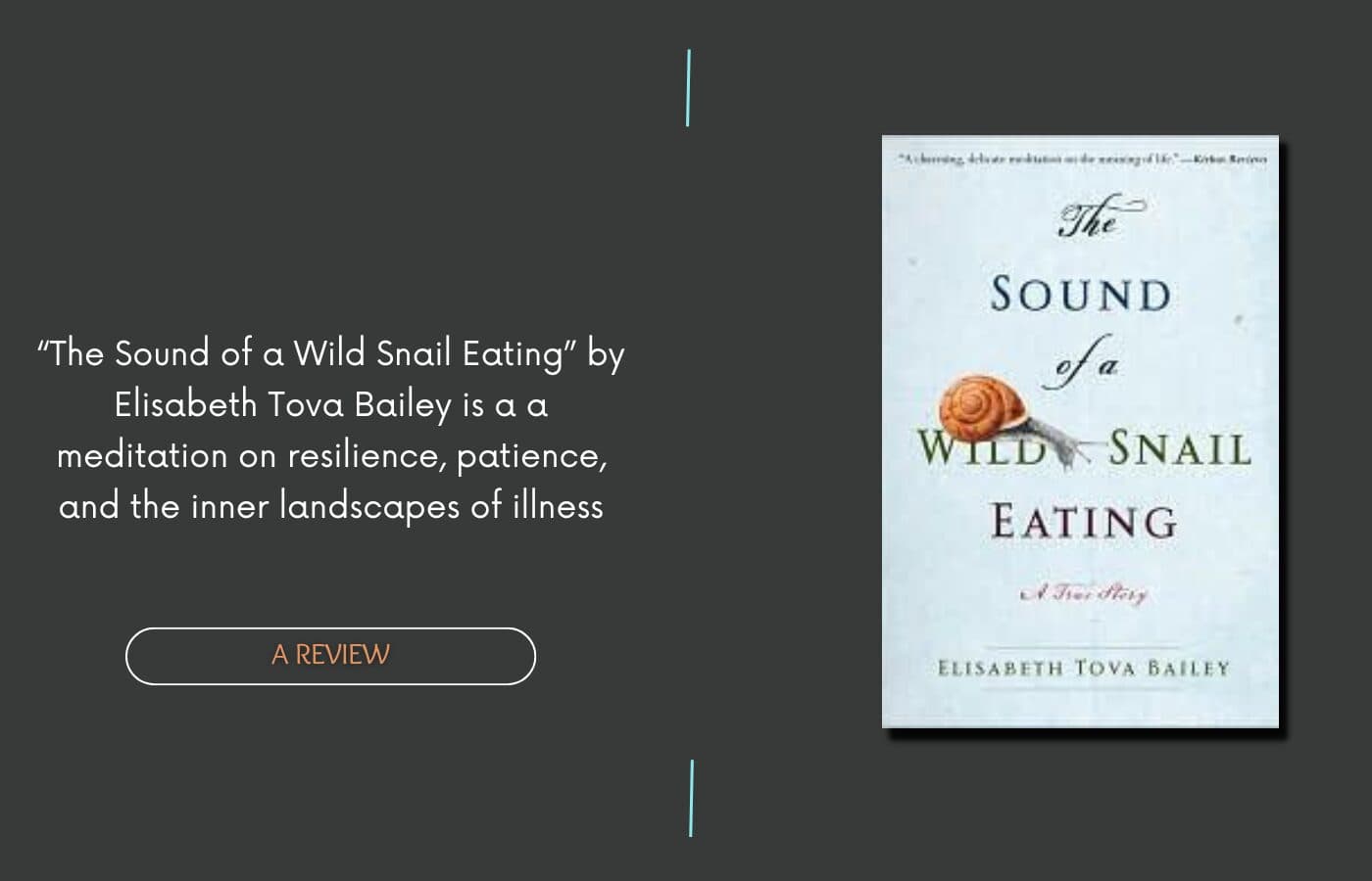 The Sound of a Wild Snail Eating by Elisabeth Tova Bailey – Finding resilience in the face of illness